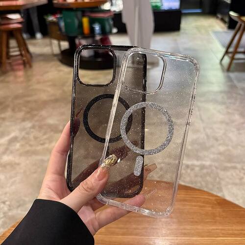 适用苹果iPhone17手机壳苹果16promx透明闪粉磁吸保护套15/14简约风格13硅胶软壳12高级感plus男女17Air超薄