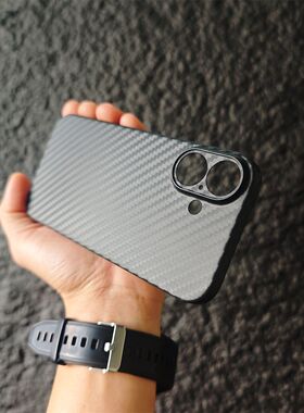 超薄散热防指纹适用苹果16promax手机壳iPhone15纹理碳纤维纹14Plus新款13mini镜头全包12防滑保护套11简约78