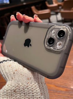 黑色简约高端适用苹果14promax手机壳高级感iphone13耐脏保护套12全包防摔11透明X潮网红爆款软壳pro新款plus