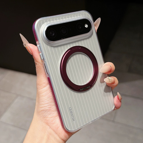 冰雾磨砂旋转支架适用华为 Pura X View手防摔防滑条高级磨砂华为手机壳肤感磨砂半透明简约单带支架肤感壳