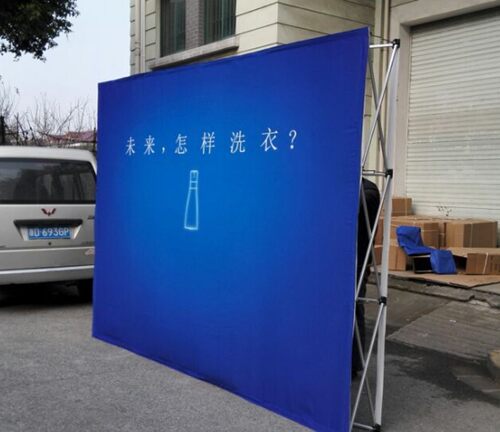 拉网展架铝合金布拉网布拉网架广告展架背景架布画面背景墙易拉宝