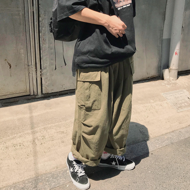 秋季新款阿美咔叽潮牌宽松工装裤港风街头潮流宽大直筒休闲裤复古在类目 男装, 休闲裤中 - 来自Buy2taobao.com提供专业的淘宝代购服务