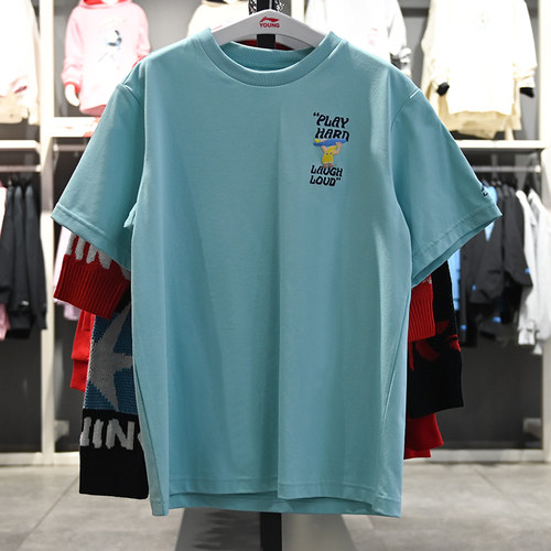 李宁宽松凉爽短袖文化衫