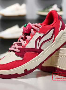 李宁皮克斯草莓熊联名COMMON 80s女子舒适软弹经典休闲鞋AGCV270