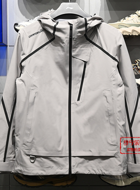 李宁冲锋衣户外CF溯万龙甲黑龘男女同款防风单层冲锋衣AEMW005