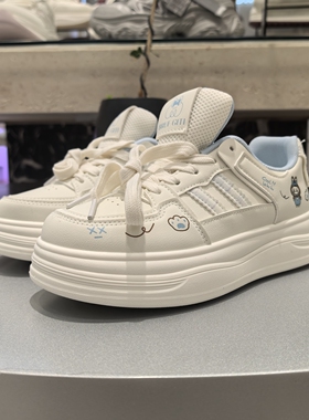 钎度玫瑰少女风厚底小白鞋女2026春季新款卡通增高板鞋学生卡通鞋