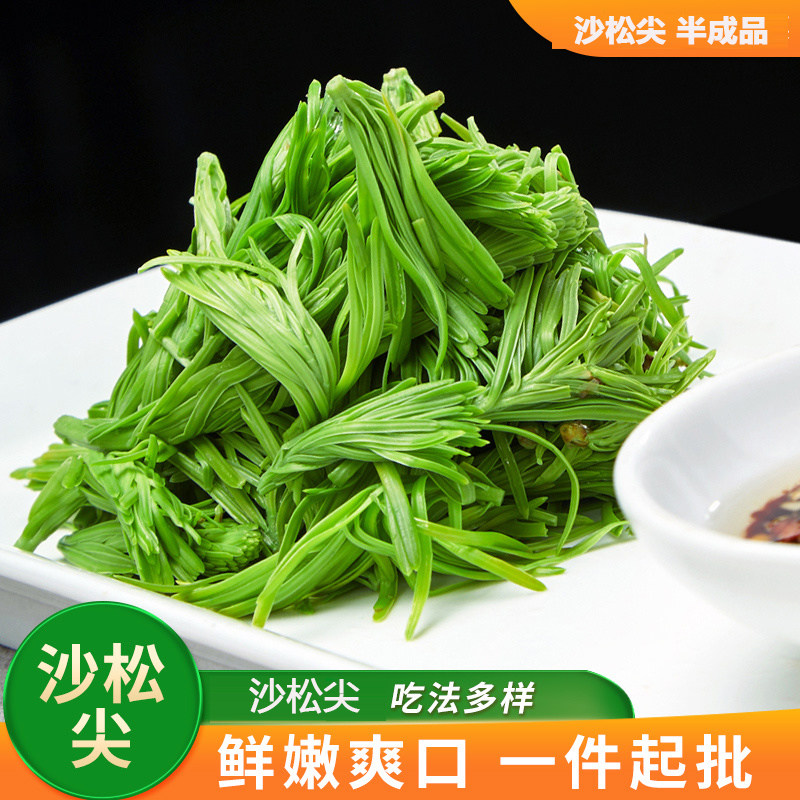 盐水沙松尖云南特产沙松尖可食用沙松尖野菜盐水保鲜餐厅酒店食材