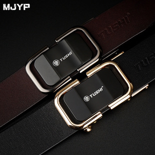 休闲自动扣皮带男士纯头层牛皮商务腰带简约潮流百搭个性牛仔裤带