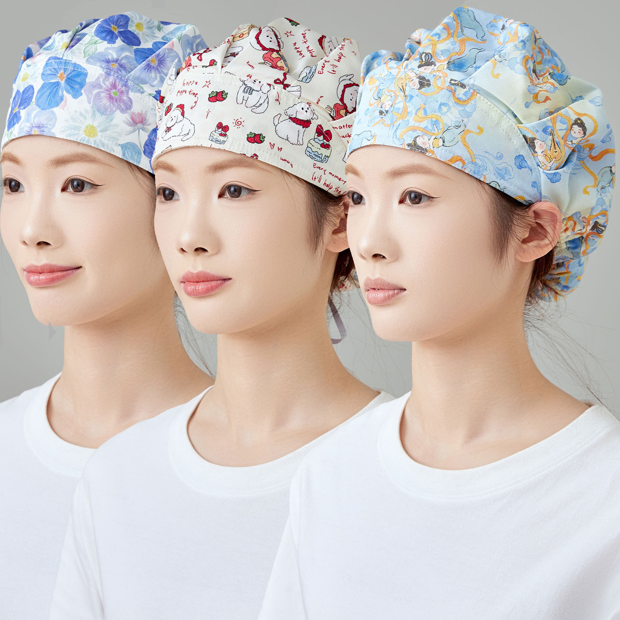 女医生护士手术帽长发牙科口腔