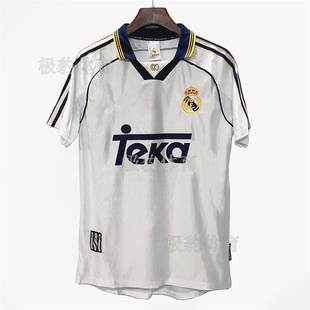 98-99-00皇马球衣主场劳尔卡洛斯古蒂队服短袖长袖复古足球服定制