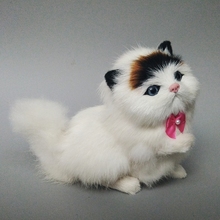猫咪毛绒玩具仿真动物摆件迷你模型1