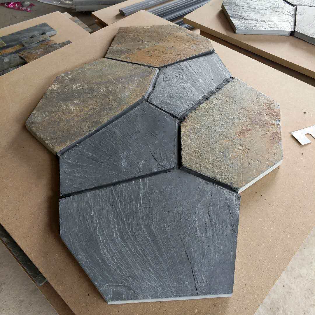 天然冰裂纹不规则青石板室外防滑防冻仿古文化石庭院别墅花园地砖