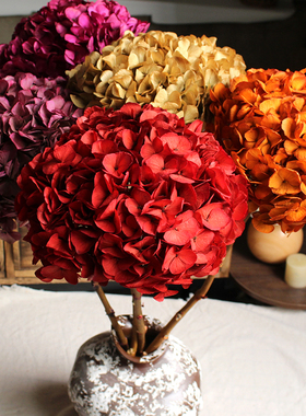 绿色红色绣球花永生花束家居装饰插花手工材料DIY包花艺软装摆件