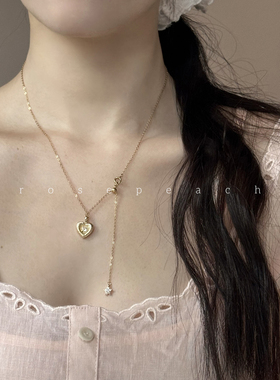 rosepeach「布达佩斯系列」原创小众法式少女爱心锆石金属项链