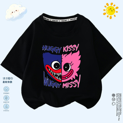 新款男女童短袖T恤波比的游戏时间poppy playtime宽松半袖学生潮