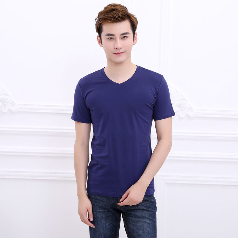 柔软v领修身透气汗衫春夏新品