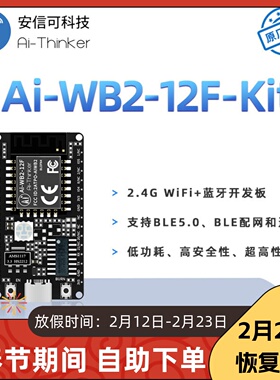 安信可WiFi+蓝牙5.0模块Ai-WB2-12F-Kit开发板/PCB天线Type-C接口