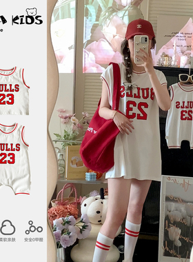 2025新款时髦亲子装夏季sarakids宝宝衣服一家三口休闲母女母子装