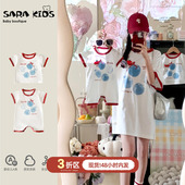 外出服母女母子装 亲子装 洋气婴儿衣服短袖 2025新款 夏 一家三口夏款