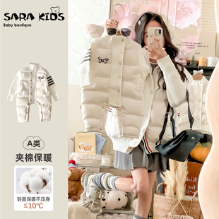 母子秋冬衣服加厚保暖一家三口小月龄棉服全家冬装 亲子装 2025新款