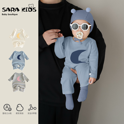 宝宝秋季连体衣洋气婴幼儿衣服春秋款可爱小月龄长袖哈衣爬服秋装