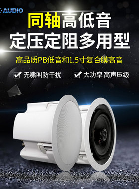 霍尼韦尔TK-AUDIO/TKC-P20A同轴吸顶天花吊顶音箱广播定压喇叭