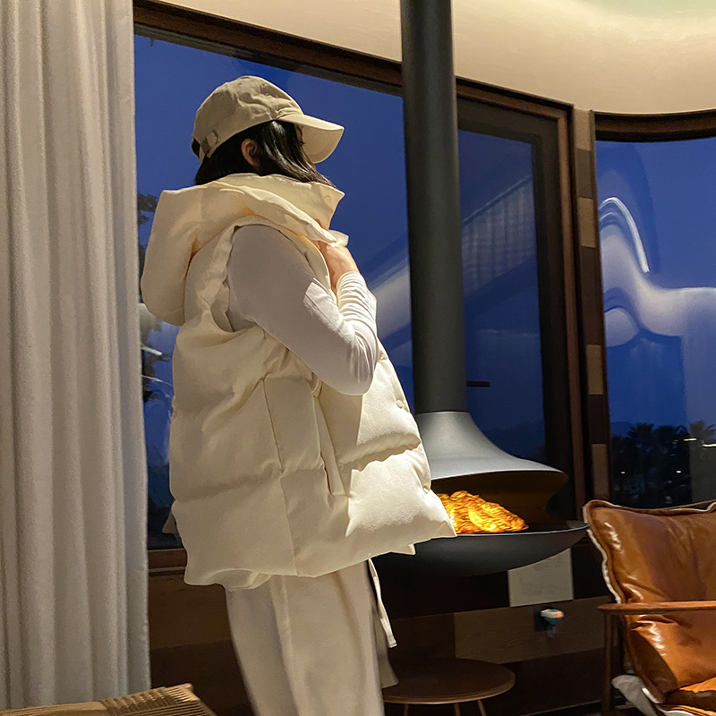 中空纱质感款羽绒保暖马甲