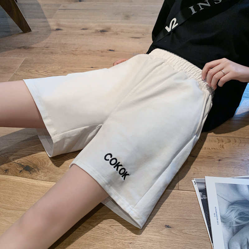 白色短裤裤子女裤高腰运动裤外穿