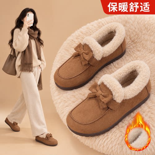 棉鞋女冬季加绒保暖新款正品软底老北京布鞋勃肯鞋外穿懒人妈妈鞋