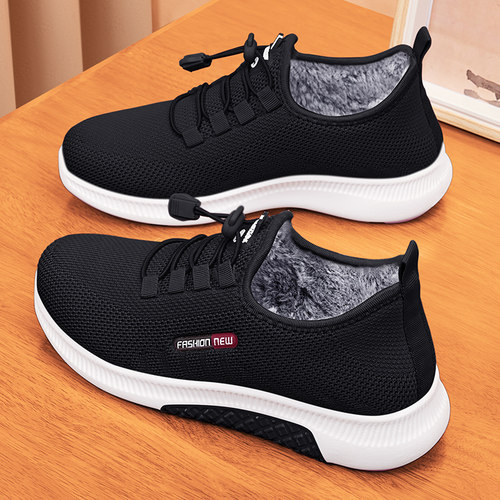 老北京布鞋女加绒保暖软底防滑