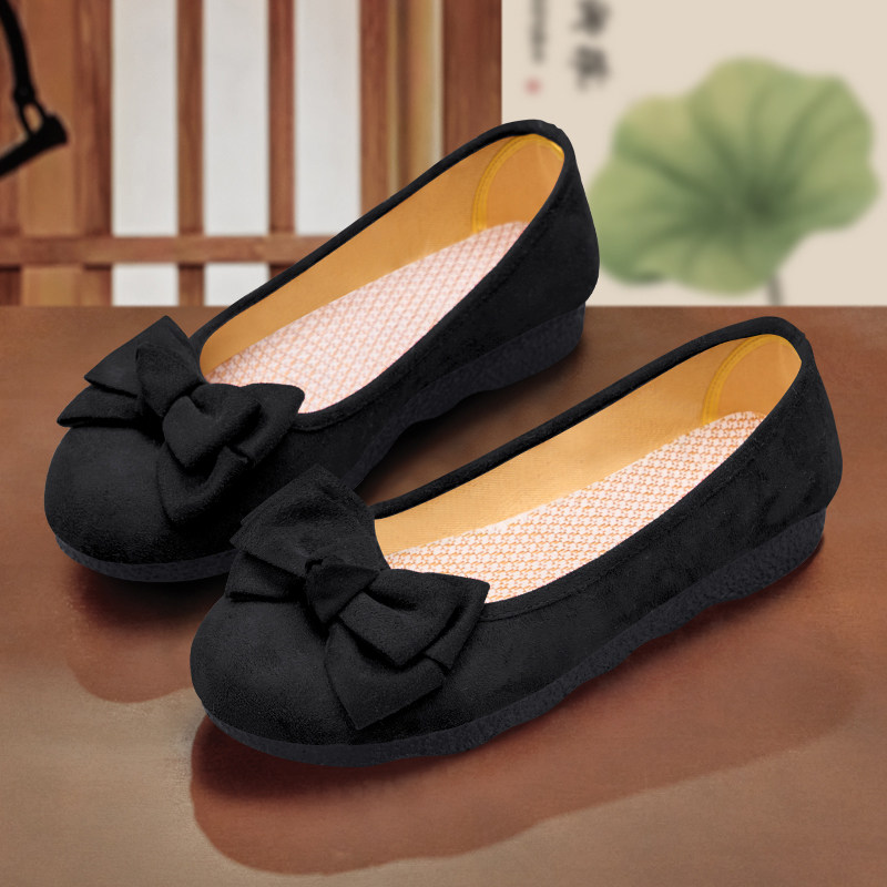 老北京布鞋女新款品牌浅口豆豆鞋一脚蹬黑色软底防滑透气工作鞋子,女鞋,浅口单鞋,淘宝优惠券,粉丝福利购,淘宝优惠卷