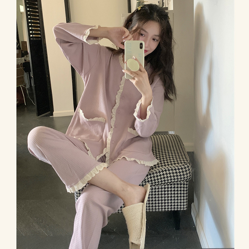 睡衣女款2025新款秋冬季纯棉长袖甜美网红ins风可外穿家居服套装