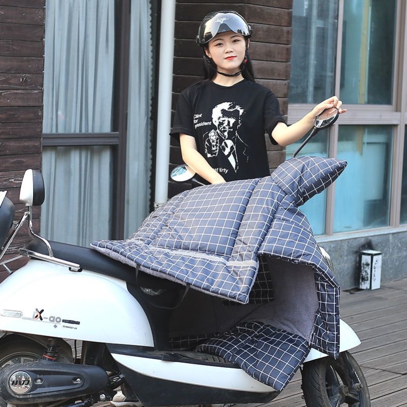 电瓶车挡风被加大加厚加绒摩托车冬季挡风被电瓶车自行车挡风防水
