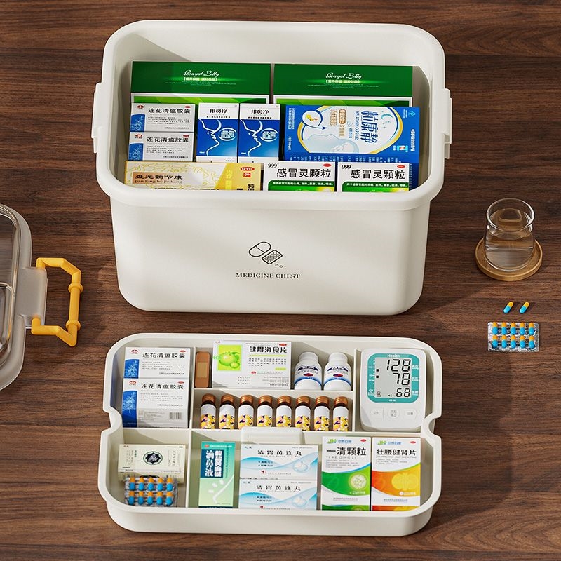 药箱家用大容量医疗箱常备药品分装盒学生宿舍多层杂物收纳盒塑料