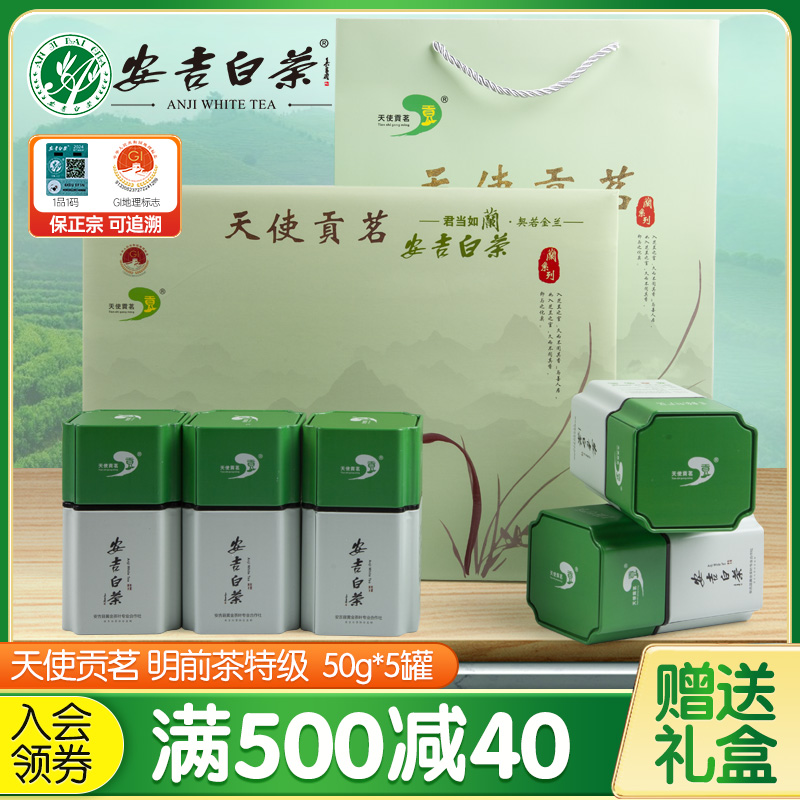 安吉白茶明前特级礼盒装250g绿茶