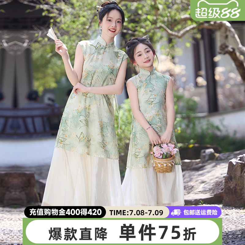 贝田亲子装连衣裙母女装旗袍汉服