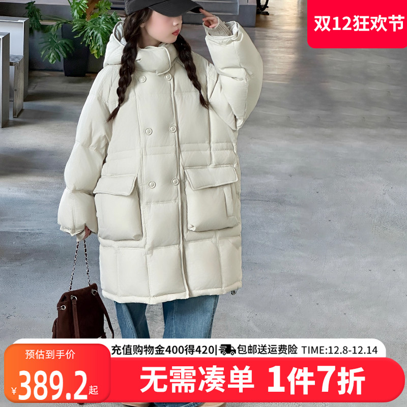 贝田女童冬季加厚羽绒服外套