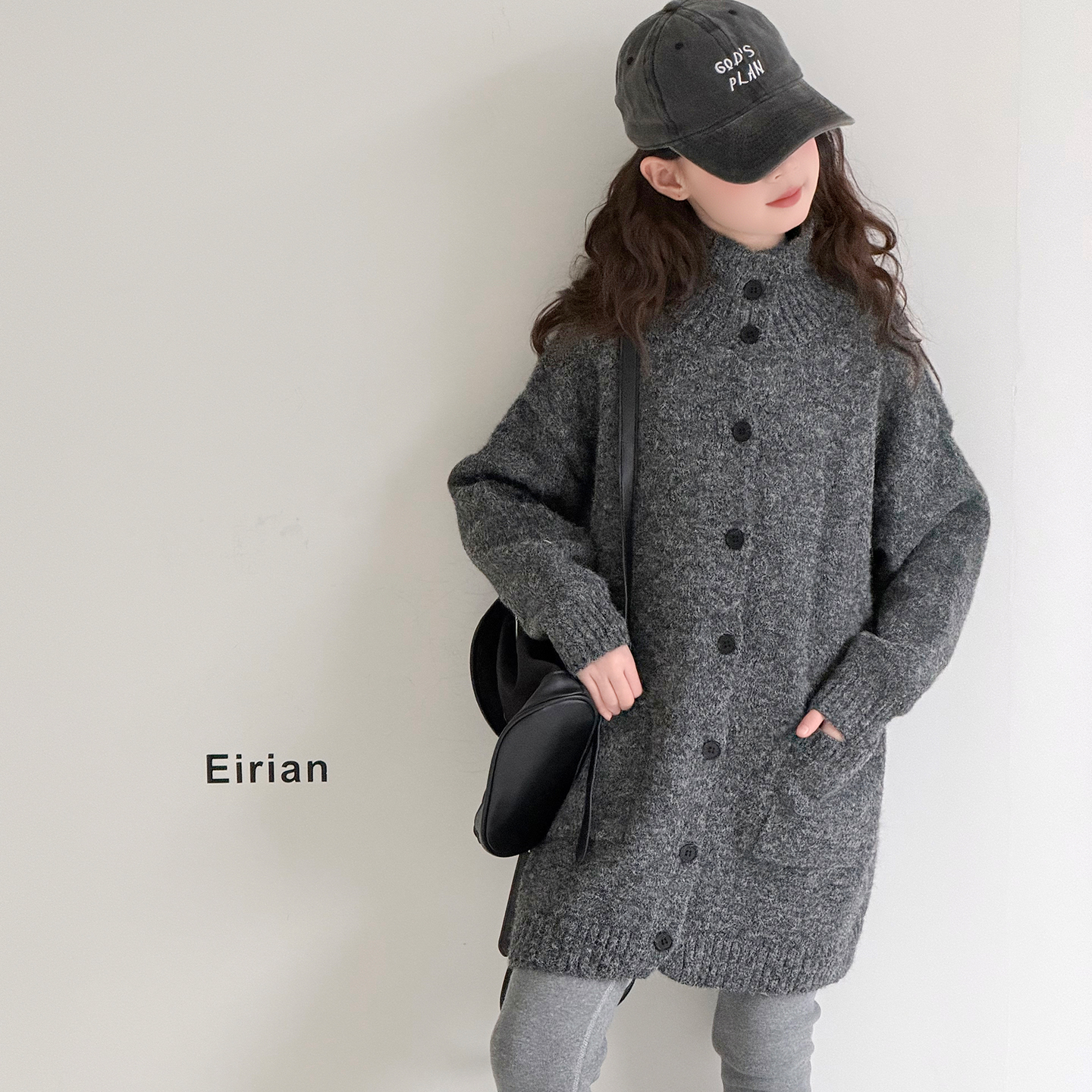 贝田女童中长款毛衣秋冬款儿童冬季2025新款加厚中大童女款毛线衣