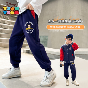 子一体加厚冬季 小脚卫裤 儿童运动裤 宽松棉裤 秋冬款 贝田男童加绒裤