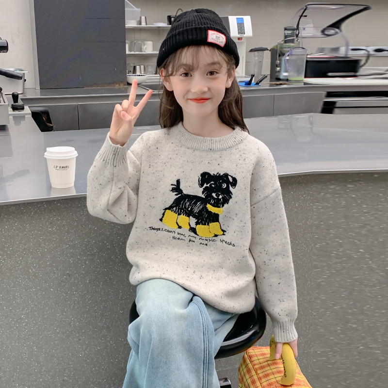 女童毛衣一体绒加绒加厚儿童毛线衣冬季2026新款秋冬款女款打底衫