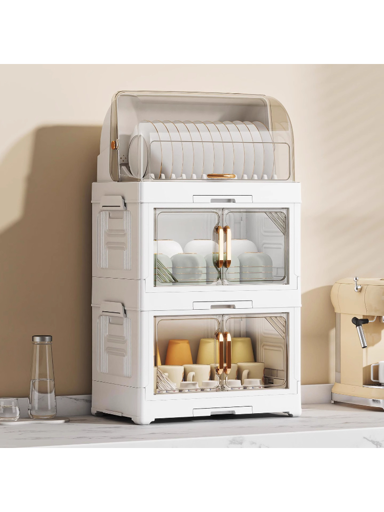 厨房置物架多层收纳架碗筷餐具收纳盒碗碟收纳架家用防尘碗架碗柜