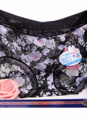 正品彩田内裤女中腰31211高腰31212网纱透气印花薄夏蕾丝边性感明