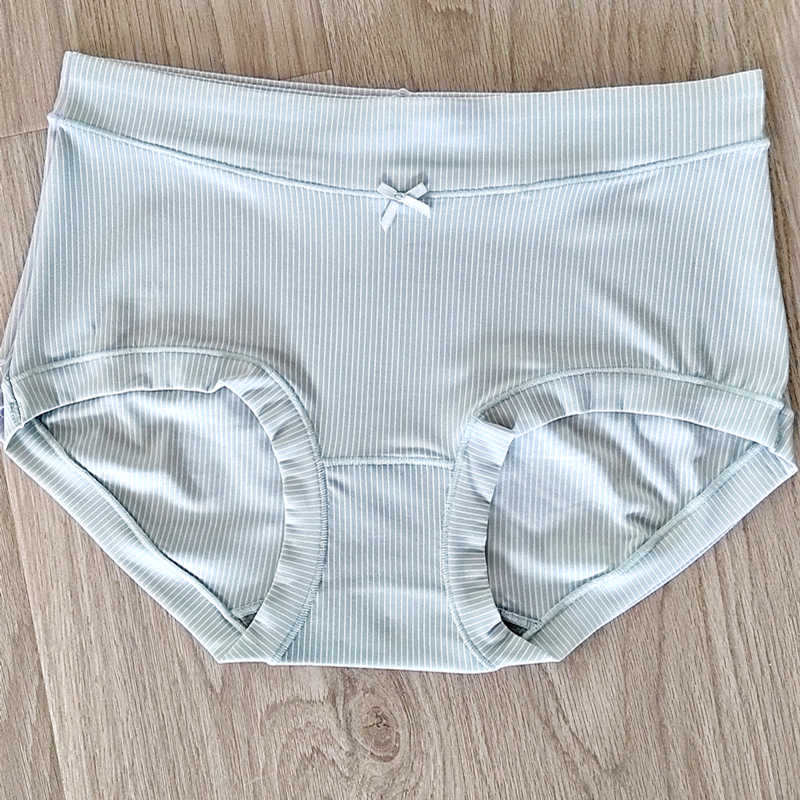 彩田内裤女中腰冰丝少条纹速干