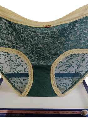 彩田内裤女中腰31808全蕾丝边性感透明火辣正品石墨烯抗菌速干透