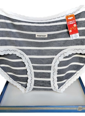 彩田磨毛暖绒内裤女中腰15819蕾丝边15820包臀石墨烯底抑菌速干秋