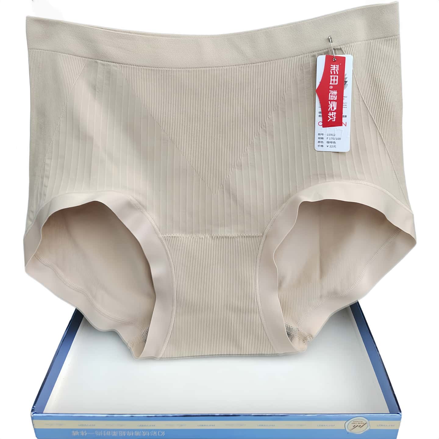 彩田无缝高腰内裤女15912石墨烯