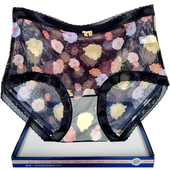 2023彩田花仙子内裤 女高腰全网纱透气21981印花茶多酚净化底裆薄