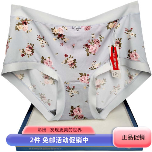 彩田内裤女士薄冰丝花石墨烯大码