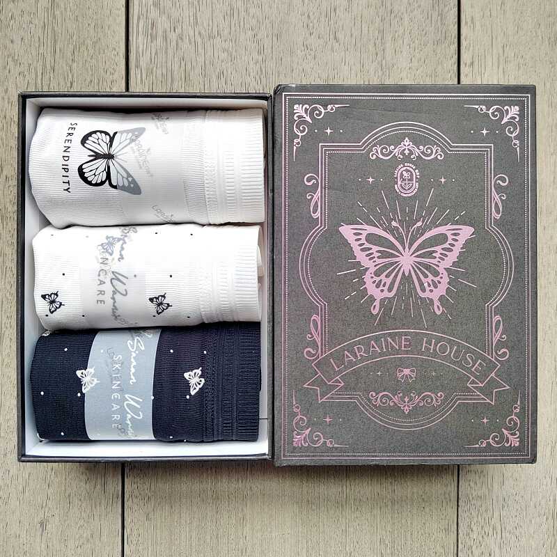 蝴蝶花仙子盒装莫代尔印花水银蝶