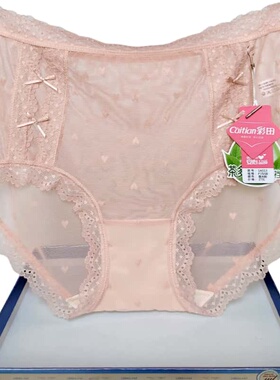 彩田内裤女网布蕾丝透明中腰1A385高腰1A513速干包臀茶多酚底裆夏
